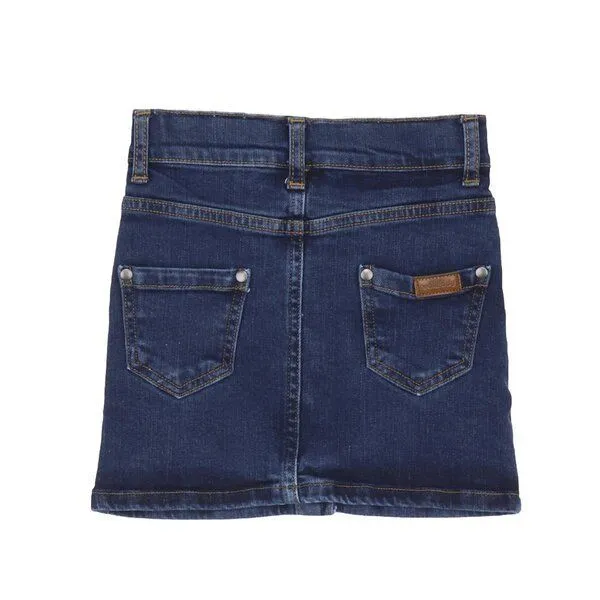 Walkiddy Jeans-Rock Dunkelblau Walkiddy Bio Baumwolle, GOTS-zertifiziert, nachhaltig, elastisch, stilvoll, umweltfreundlich, allergikerfreundlich, langlebig, Baby/Kleinkind. – Produktbild 2 von 2