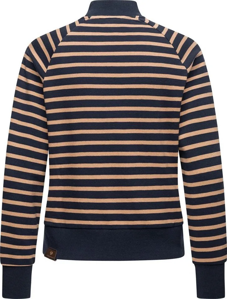 ragwear ragwear Sweatshirt Majjorka Stylisches Damen Langarmshirt mit Rippbündchen und Zierknöpfen, Blau, – Produktbild 3 von 3