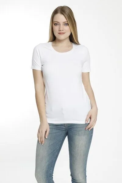 Bruno Barella GOTS zertifiziertes Biobaumwolle Damen T-Shirt von Bruno Barella, Weiss, – Produktbild 1 von 2