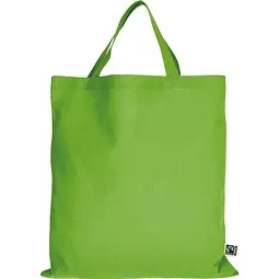 TEXXILLA Fairtrade Baumwolltasche mit kurzen Henkeln, hellgrün – Produktbild 1 von 1
