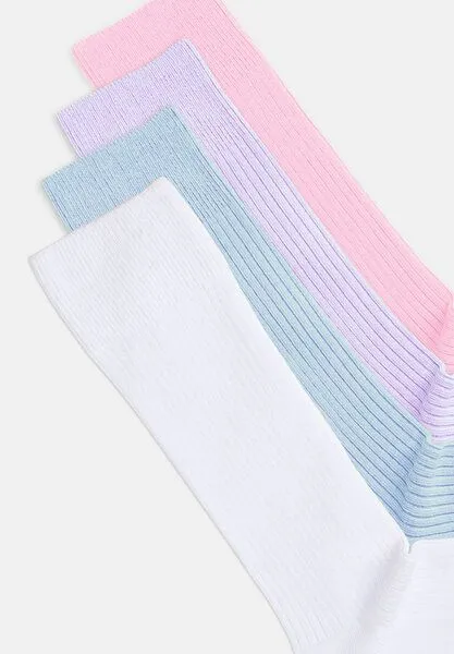 DillySocks DillySocks Socken „Premium Ribbed Collection“, Piggy pink - lavender lilac - baby blue - snow white, – Produktbild 2 von 4