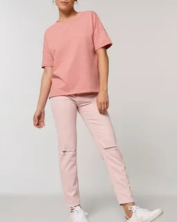 YTWOO YTWOO Kurzes  Damen T-Shirt aus schwerer Bio Baumwolle mit Slub-Optik – Produktbild 1 von 1