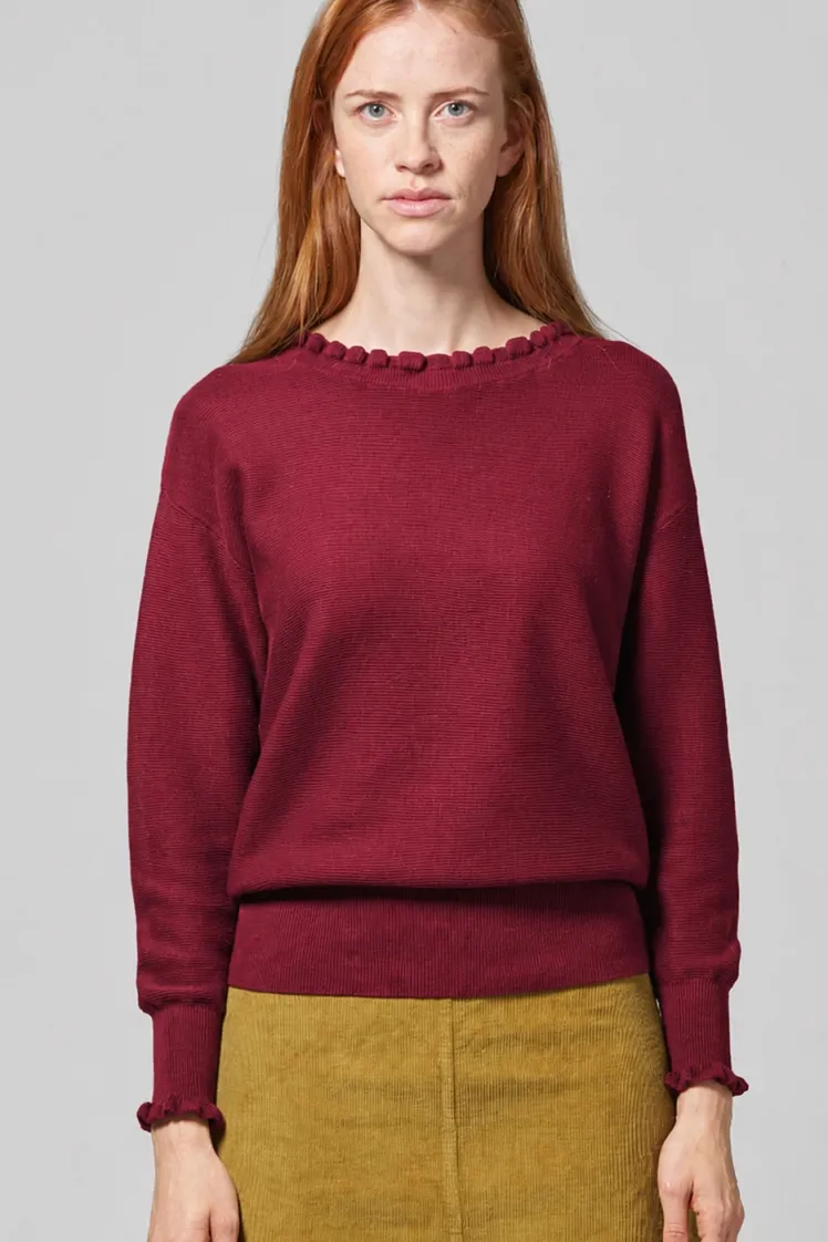 HempAge Hempage Damen vegan Strickpullover Elegant Cuvee In Rot, Rot, – Produktbild 1 von 2