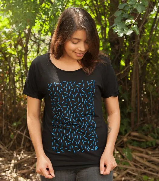 päfjes päfjes Streusel - Fair gehandeltes Rolled Sleeve Frauen T-Shirt - Modal, Blau, – Produktbild 2 von 3