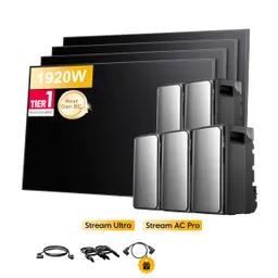 EcoFlow EcoFlow Stream Ultra, All-in-One Speicher für Balkonkraftwerke, mit 4 x 480Wp Sunpro BC Bifazial Full Black Solarmodul, by Powerness - Stream Ultra + 4 x Stream AC Pro | 9600Wh / ohne Zubehör / Selbstabholung – Produktbild 1 von 1