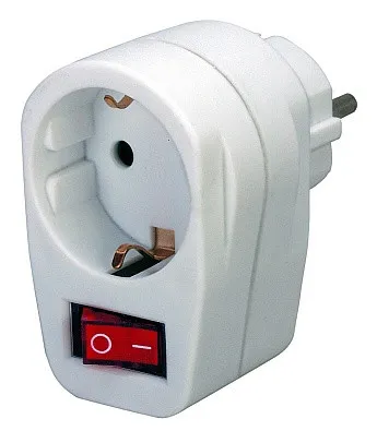 Brennenstuhl brennenstuhl Schutzkontakt-Adapterstecker mit Schalter, weiß – Produktbild 3 von 3