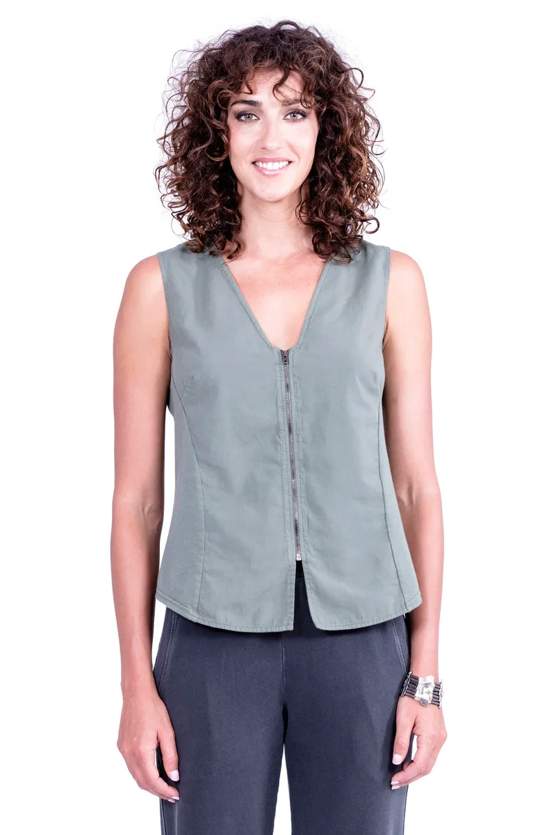 RAVENS VIEW IBIZA RAVENS VIEW IBIZA Damen vegan Weste Khaki Grün, Grün, – Produktbild 1 von 1