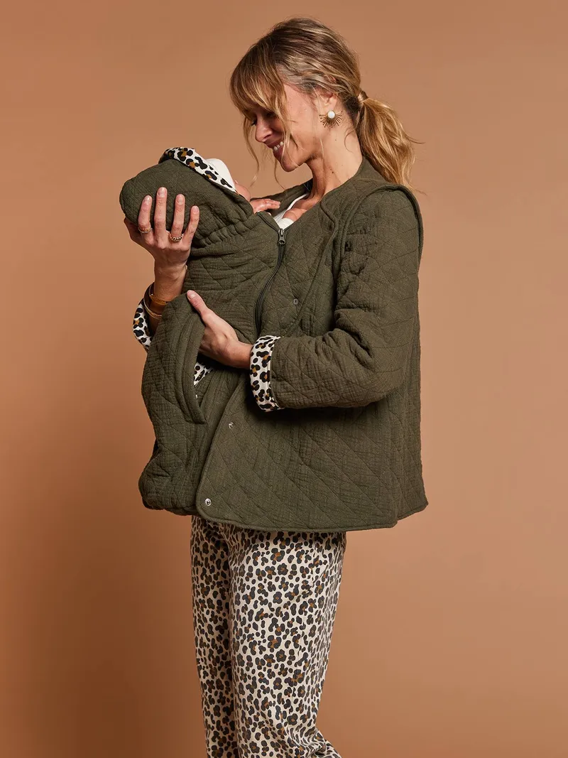 Envie De Fraise 3-in-1-Steppjacke mit Babyeinsatz für Schwangerschaft & Stillzeit, Khaki, – Produktbild 1 von 4
