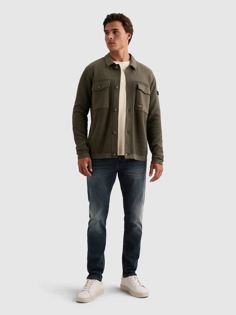 PME Legend PME Legend Mixed Textures Cardigan Beluga - Größe 3XL, Grün, – Produktbild 1 von 5