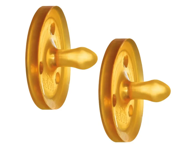 Goldi Goldi Beruhigungssauger, Naturkautschuk Schnuller, oval XS, 2er-Set 2 Stück, ab 0 Monaten, Natur, – Produktbild 2 von 4