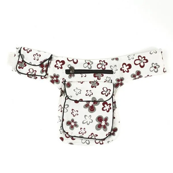 short'n'pietz short'n'pietz handgenähte Gürteltasche mit verstellbarem Gürtel, Weiß rot, – Produktbild 1 von 4