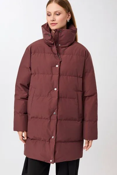 LangerChen LangerChen Jacke mit Stehkragen aus Eco Daune, Burgundy (rot), – Produktbild 1 von 4
