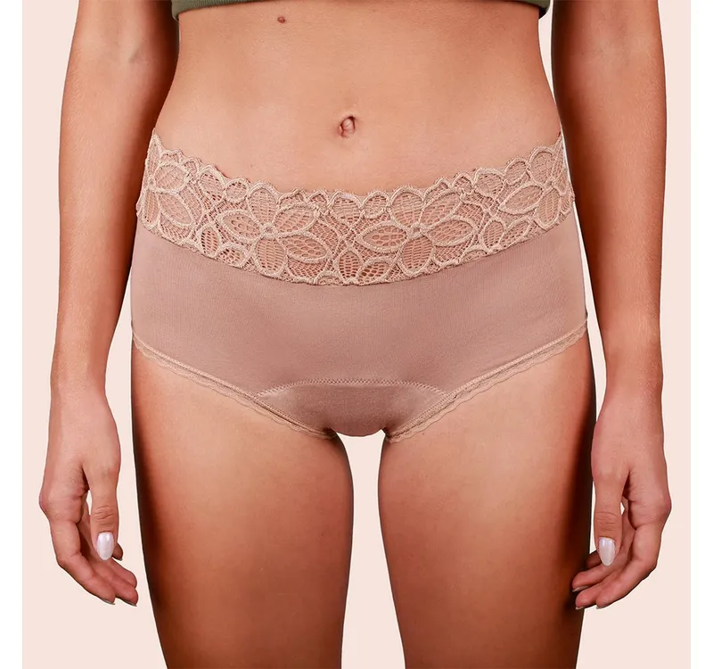 Taynie Taynie Periodenslip Deluxe extra stark - Periodenunterwäsche starke Blutung - Damen (1-St., 1er-Pack) Auslaufsichere Periodenunterwäsche / Periodenslip aus Bio Baumwolle, Orange, – Produktbild 1 von 5