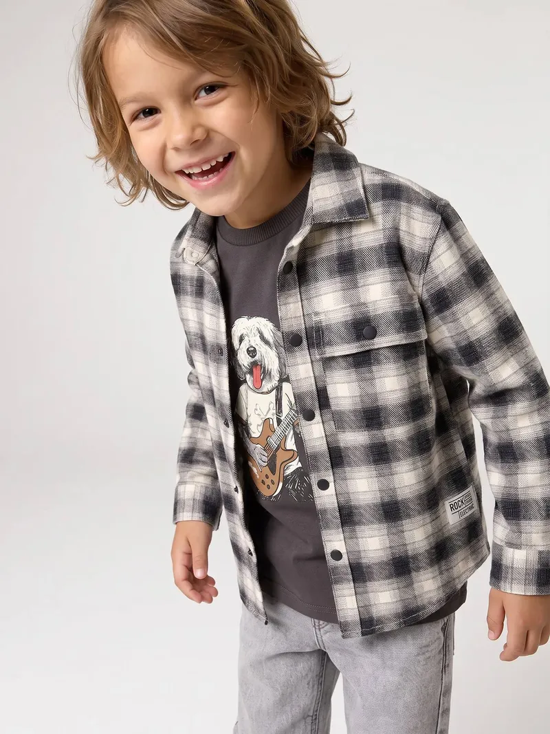 Vertbaudet Vertbaudet Hemd Flanell Jungen, Grau, – Produktbild 6 von 6