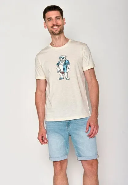 GreenBomb GREENBOMB Print T-Shirt Animal Beach Bear Guide, Creme white, – Produktbild 2 von 4
