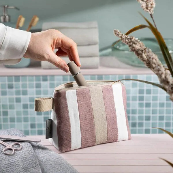 nahtur-design nahtur-design Kosmetiktasche aus 100% Leinen | Kleine Leinentasche, No_6 (rosa), – Produktbild 3 von 4