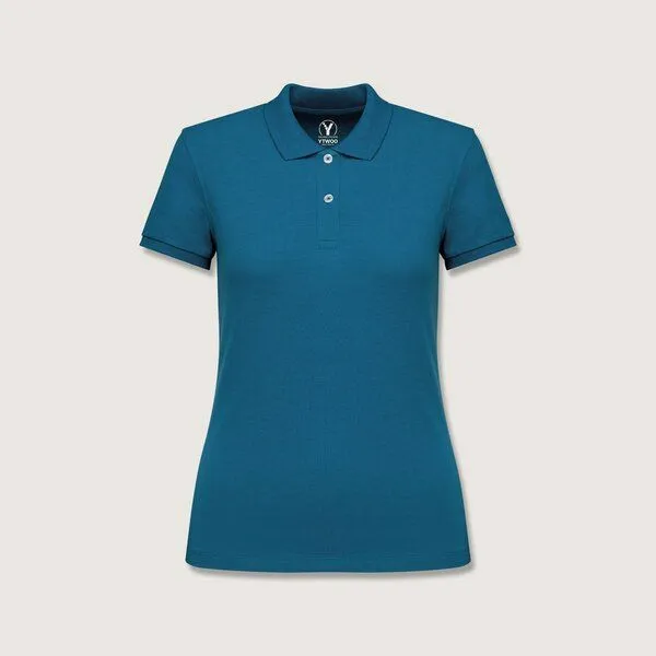 YTWOO YTWOO Damen Piqué-Poloshirt Midweight, Blue sapphire, – Produktbild 2 von 3