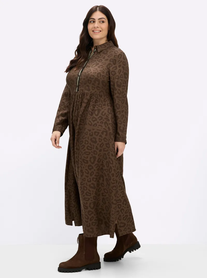 sheego A-Linien-Kleid, Schoko-gemustert, – Produktbild 2 von 2