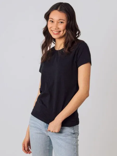 Honest Basics Honest Basics Damen Basic T-Shirt aus Bio- und recycelter Baumwolle, Schwarz, – Produktbild 1 von 4