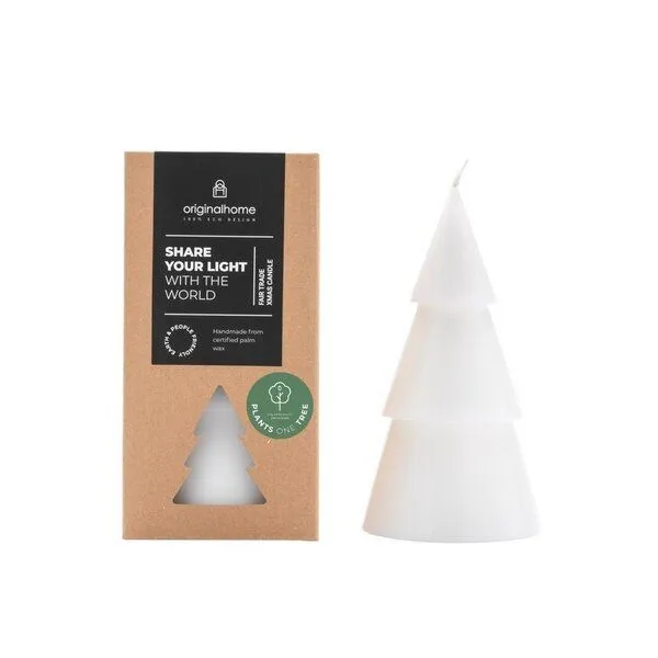 Originalhome Originalhome Natürliche Weihnachtskerze Tannenbaum aus Pflanzenwachs, L, Weiß, – Produktbild 1 von 1