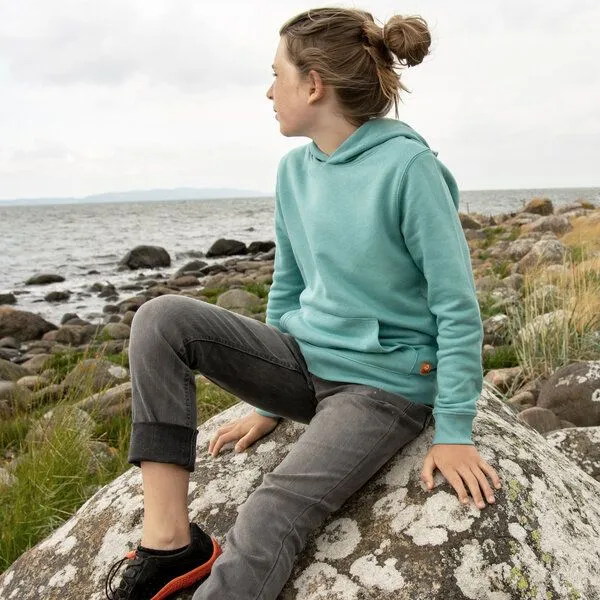 Cmig Cmig Kinder Hoodie Reisewiesel in teal monstera, Teal monstera, – Produktbild 4 von 4