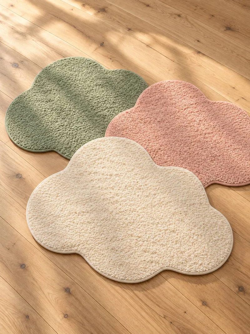 Vertbaudet Vertbaudet Teppich Wolke Kinderzimmer, Salbeigrün, – Produktbild 2 von 4