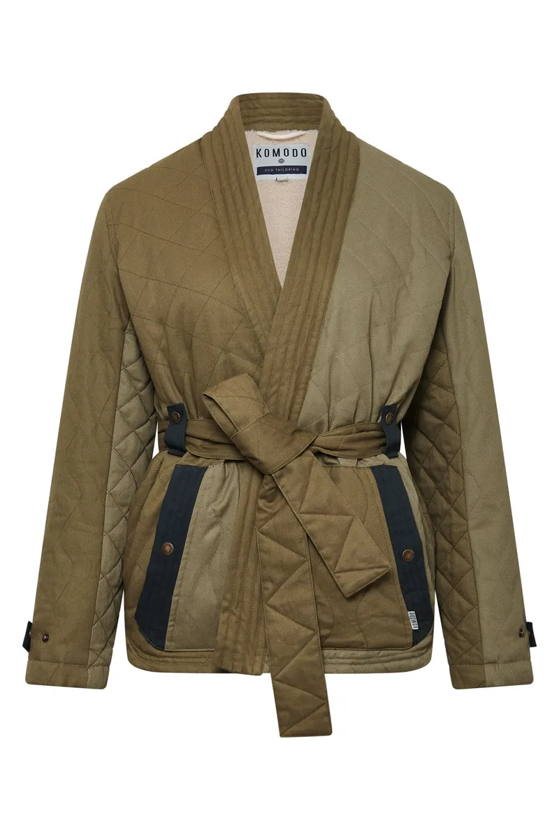 KOMODO KOMODO Damen vegan Jacke Zuri Biologisch Baumwolle Patchwork Grün, Grün, – Produktbild 1 von 2