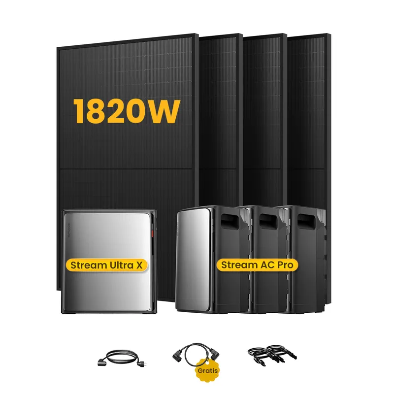 EcoFlow EcoFlow Stream Ultra X, All-in-One Speicher für Balkonkraftwerke, mit 4 x 455 Bifaziale Solarmodule, by Powerness - Stream Ultra X + 3 x Stream AC Pro | 9600Wh / ohne Zubehör / Selbstabholung – Produktbild 1 von 1