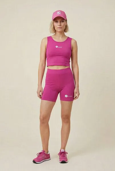 THE FACE OF ELEMENTS THE FACE OF ELEMENTS ATHLEEZ LYO.Pulse - HIGH PERFORMANCE FITTED CROP TOP AUS NATURFASER, Fuchsia (pink), – Produktbild 1 von 4