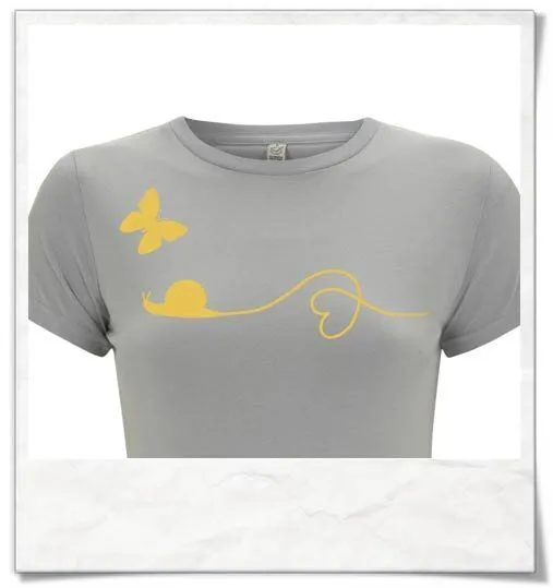Picopoc Picopoc Schmetterling und Schnecke T-Shirt, Grau, – Produktbild 2 von 3