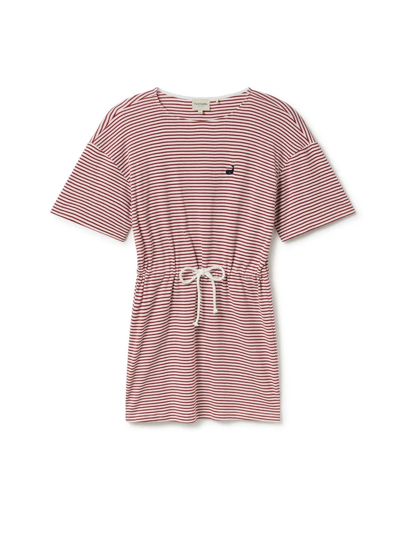 TWOTHIRDS TWOTHIRDS Damen vegan Kleid Sherkin Rot Gestreift, Rot, – Produktbild 2 von 2