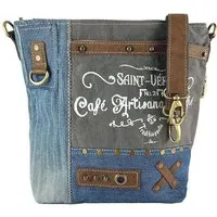 Sunsa Sunsa Damen Tasche aus recycelter Jeans. Umhängetasche mit Vintage Druckmotive – Produktbild 1 von 1