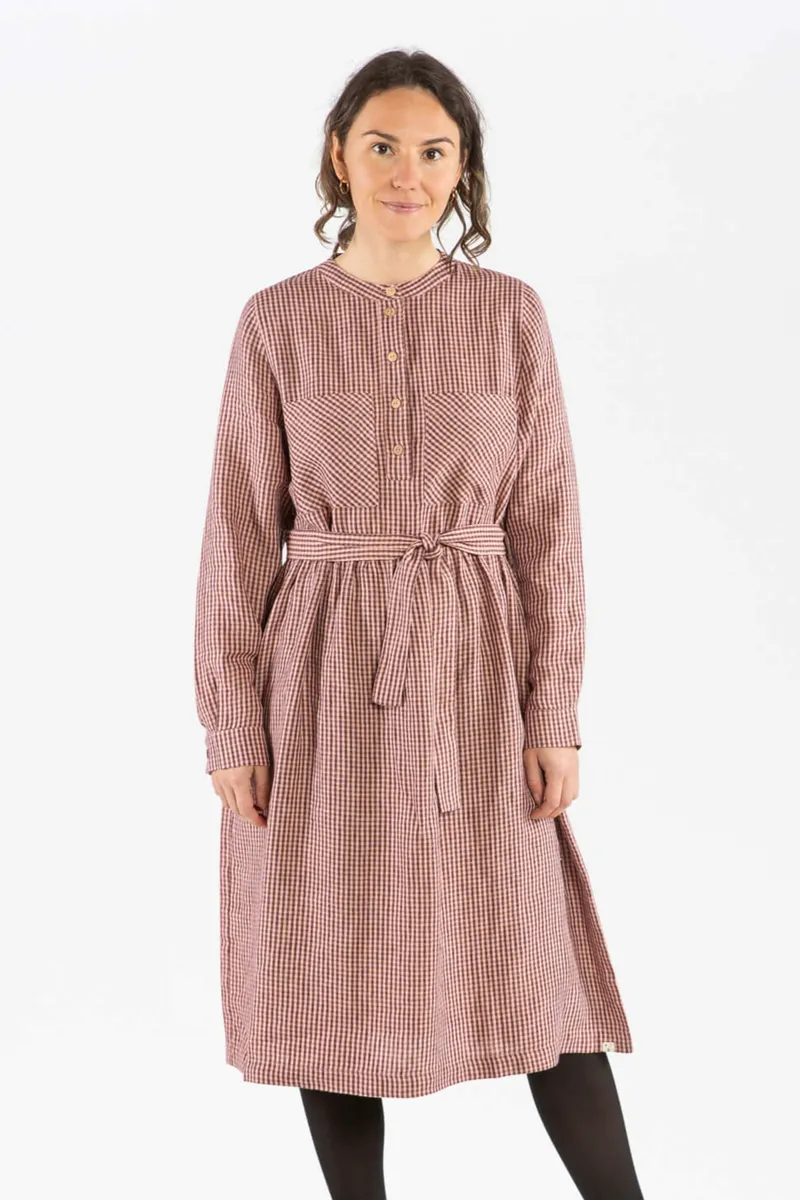 MATONA MATONA Damen vegan Kleid Belted Heather Dunkelrot, Dunkelrot, – Produktbild 2 von 2