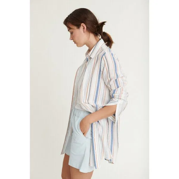 Basic Apparel Basic Apparel Langes Shirt JIMA aus Bio-Baumwolle, Weiß (multistriped), – Produktbild 2 von 4