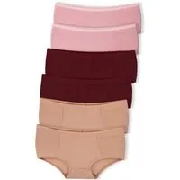 ORGANICATION ORGANICATION Damen vegan Blaire | Boyshorts Panty Aus Bio-Baumwolle Und Tencelâ„¢ Modal-Mix Im 6er-Pack, Dunkelrot, – Produktbild 1 von 1