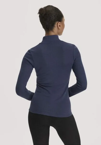hessnatur hessnatur Rollkragen-Longsleeve Fitted aus Schurwolle und Seide, Graphitblau, – Produktbild 4 von 4
