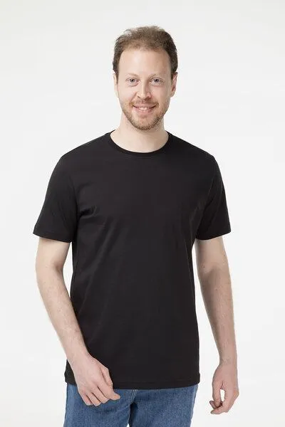 Evermind Evermind Herren T-Shirt mit Rundhalsausschnitt, Schwarz, – Produktbild 1 von 4