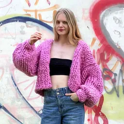 PANAPUFA PANAPUFA 100% Merino Chunky wolle Strickjacke – Produktbild 1 von 1