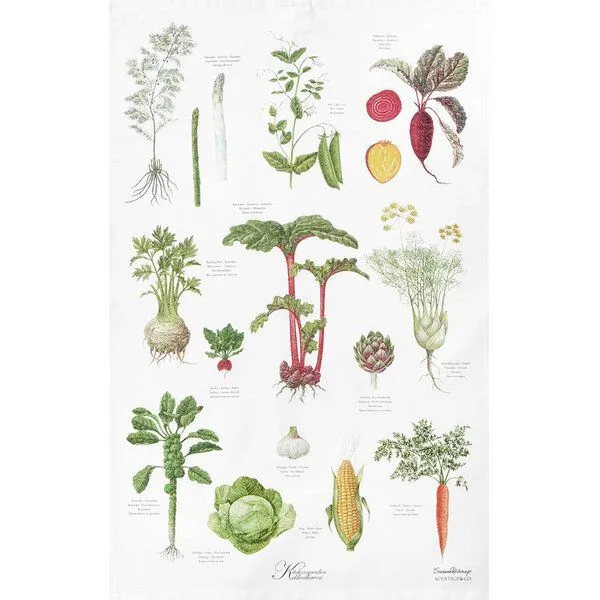 Koustrup Koustrup Gartenmotiv-Geschirrtücher aus 100% Bio-Baumwolle, 48 x 70 cm, Kitchengarden, – Produktbild 2 von 3