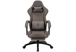 Dowinx Gaming-Stuhl mit Frühling Kissen,Racing Gamer Stuhl mit Massage Lendenwirbelstütze (Packung), Ergonomischer Gaming Sessel mit Fußstütze Bürostuhl PU Leder – Produktbild 1 von 1