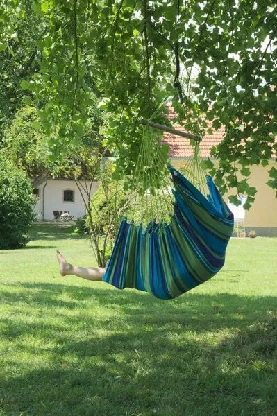 MacaMex MacaMex Cayo Grande Hängestuhl, Hängesessel aus langfasriger Baumwolle, Dorada (blau), – Produktbild 2 von 4