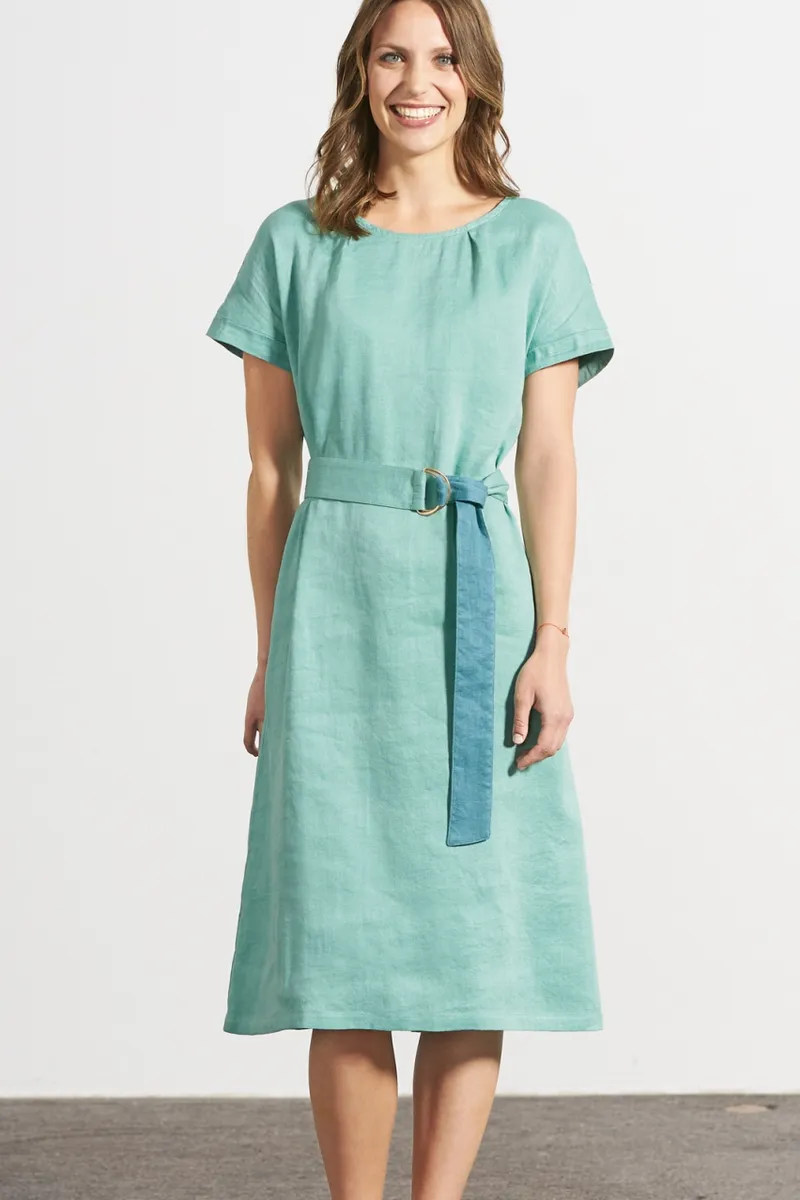 HempAge Hempage Damen vegan Midi Kleid Timeless In Salbeigrün, Grün, – Produktbild 1 von 2
