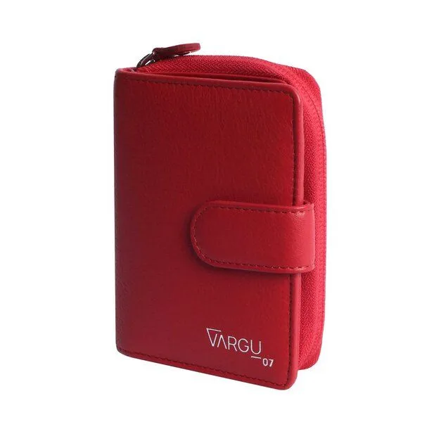 Vargu Vargu Echtleder Geldbörse VINEM 1-A mono, Red, – Produktbild 2 von 4