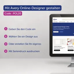 Avery Zweckform Avery Zweckform 10 Namensschilder 'Polar20' mit Magnet, silber, 68 x 22 mm – Produktbild 1 von 1