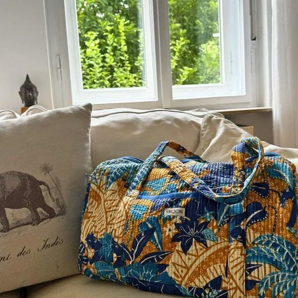 KIKOONI KIKOONI handgefertigte große Baumwolltasche "K. Shopper", Blue panther, – Produktbild 1 von 4