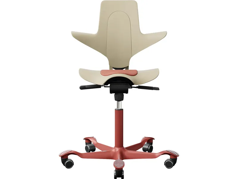 HAG HAG Bürodrehstuhl "Capisco Puls 8010" Gestell: blush rose/sand, Stoff: "Mainline Flax" brick red – Produktbild 1 von 1
