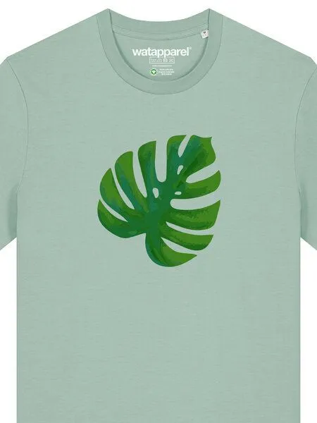 watapparel watapparel T-Shirt Unisex Monstera 2.0, Aloe, – Produktbild 3 von 4