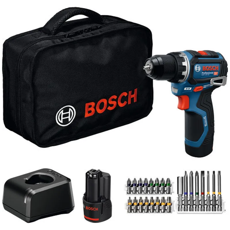 Bosch Professional Bosch Professional Bosch Akku-Bohrschrauber GSR 12V-32, incl. 2x Akku GBA 2 Ah, Ladegerät, Zubehör-Sets, Werkzeugtasche – Produktbild 1 von 1