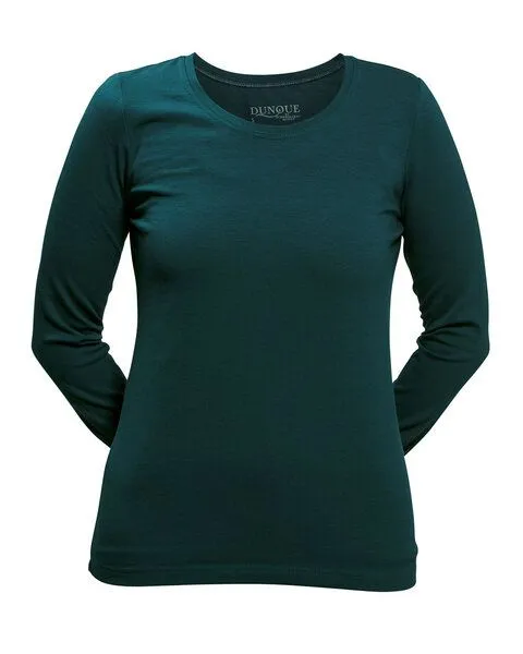 Dunque Damen Shirt Langarm Baumwolle (Bio) mit Elasthan, Petrol, – Produktbild 1 von 1