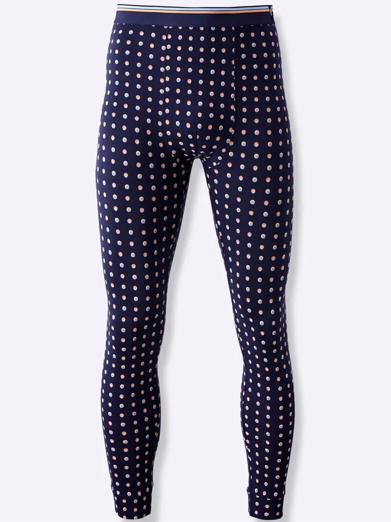 wäschepur men Hose lang marine-getupft + marine-gestreift, Marine-getupft + marine-gestreift, – Produktbild 1 von 2